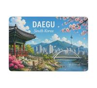Daegu South Korea Cityscape with Pagoda Tapis à Poils Courts 150 x 100 cm | Ambiance cocooning : Tapis de salon, avec impression par transfert thermique; pour chambre et salon