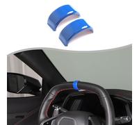 Daeiclru Autocollant de couverture circulaire pour volant compatible avec Chevrolet Corvette C8 Stingray 2020-2025, guide central du volant, accessoires décoratifs (bleu)