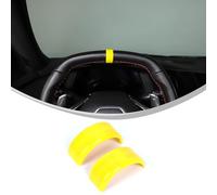 Daeiclru Autocollant de couverture circulaire pour volant compatible avec Chevrolet Corvette C8 Stingray 2020-2025, guide central du volant, accessoires décoratifs (jaune)