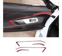 Daeiclru Bande de garniture de panneau de porte intérieure de voiture en fibre de carbone véritable compatible avec Chevrolet Corvette C8 Stingray 2020-2023, accessoires décoratifs pour panneau de
