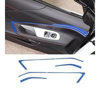 Daeiclru Bande de garniture de panneau de porte intérieure de voiture en fibre de carbone véritable compatible avec Chevrolet Corvette C8 Stingray 2020-2023, accessoires décoratifs pour panneau de