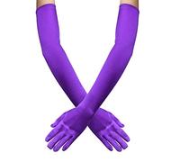 Daelesr 55 CM Gant Long en Satin, Gants pour Femmes de Style 1920, 7 Couleurs Gant de Soirée, Gants de Coude pour Opéra Mariage Remise de Diplôme Fête (Violet)