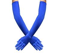 Daelesr 55 CM Gant Long en Satin, Gants pour Femmes de Style 1920, 7 Couleurs Gant de Soirée, Gants de Coude pour Opéra Mariage Remise de Diplôme Fête (Bleu Royal)