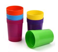 Daelesr 6 Pcs Gobelets Plastique Réutilisables Colorés, 400ML Couleurs Tasse Incassable, Arc en Ciel Verre à Eau Empilables, Gobelets à Dents pour Fêtes Camping Plage Pique-nique Barbecues Mariage