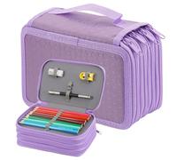 Daelesr Trousse Crayon de Couleur, 72 Trous Trousse Feutres Grande Capacité, Rangement Feutre Organisateur 4 Couches, Colouring Pencils Organiser Bag pour Bureau et École Adults Etudiants Artists