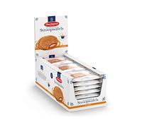 Daelmans Stroopwafels boîte présentoir, 36 gaufres caramel, 9 cm | Sans conservateurs ni colorants, emballées individuellement, idéales avec café ou thé chaud