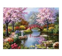 DAERLE Jardin paradisiaque Peinture Diamant 5D, Paysage Diamond Painting Broderie Diamant Kit Complet, Kit de Peinture Diamantée DIY pour Enfants Adulte, Peinture Diamant Décoration Murale 40x30cm