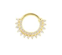 Daesar Anneau de Nez, Anneau Nez Piercing Argent 925 16G 1.2mm Piercing de Nez Tragus Helix Cartilage Hoop Fleur Zirconium, 1 Pièce