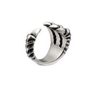 Daesar Bague Fiancailles Acier Inoxydable Tête de Loup Bague de Fiancaille Retro Or Bague Taille 56.5