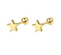 Daesar Boucle D'Oreille Clou, Boucle D'Oreilles Acier Inoxydable Femme Homme Étoile Simple Boucles D'Oreilles Moderne pour Noël Or