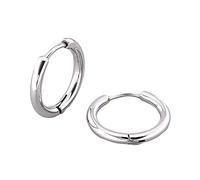 Daesar Boucle Doreille Creole, Boucle D'Oreille en Titane Cercle Simple 2.5x16MM Boucle Doreille Argent