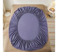 Daesar Drap-Housse Coton, Drap Housse 150 x 200 cm Matelas de 11-26 cm Haut Couleur Uni Draps Housses Doux, Anti-Plis, Résistant, Violet