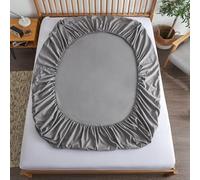 Daesar Drap-Housse Coton, Drap Housse 90 x 190 cm Matelas de 2-10 cm Haut Couleur Uni Draps Housses Doux, Anti-Plis, Résistant, Gris Clair
