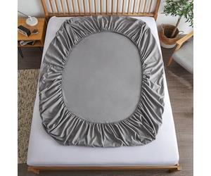 Daesar Drap-Housse Coton, Drap Housse 90 x 190 cm Matelas de 2-10 cm Haut Couleur Uni Draps Housses Doux, Anti-Plis, Résistant, Gris Clair