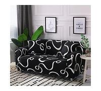 Daesar Housse de Canapé Extensible sans Accoudoir, Housse Canapé 1 Places Motif de Ruban Housses de Canape Noir Blanc (Polyester, 1 Place)
