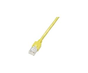 Dätwyler K8702.3 RJ45 Câble réseau, câble patch CAT 5e S/UTP 3.00 m jaune ignifuge, avec cliquet dencastrement
