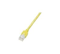 Dätwyler K8702.5 RJ45 Câble réseau, câble patch CAT 5e S/UTP 5.00 m jaune ignifuge, avec cliquet dencastrement