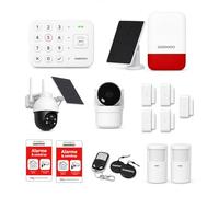 Daewoo Alarme Maison Sans Fil Vigilia Vision - Kit 13 Pièces WiFi avec 2 Caméras Full HD Motorisées Intérieure/Extérieure Solaire, Sirène Solaire, 5 Contacteurs, 2 Détecteurs - App Daewoo Home Connect