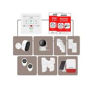 Système d'Alarme Maison Daewoo AM342 - Centrale Tactile WiFi, Caméra extérieure + Intérieure HD, 4 Capteurs 2-en-1 Ouverture & Vibration, Sirène Solaire, sans abonnement - Alexa & Google Home