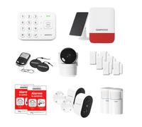 Daewoo - Alarme Maison WiFi & GSM sans Fil Vigilia Protect+ - Kit Complet avec 3 Caméras Full HD (intérieure & extérieures), Sirène Extérieure, 6 Contacteurs et 8 Accessoires - sans Abonnement