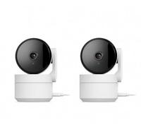 Daewoo Camera Surveillance Interieure IP506P - Pack de 2 - Motorisee 360 - Mode Vie Privee - Vision Nocturne - Detection Mouvement - WiFi - Compatible Alarme