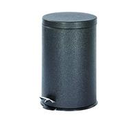 Daewoo Glace Noir Poubelle de cuisine robuste avec pédale en étain résistant à l'oxydation Design hygiénique Empêche la propagation des germes 45 cm Noir 20 l