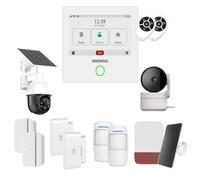 Daewoo Pack Alarme Connectée WiFi/GSM Touch 4,3 Pouces AM501 - Système sans Fil et sans Abonnement, Compatible Animaux, Détecteurs Inclus + Caméra de Surveillance Full HD, Application Mobile Incluse
