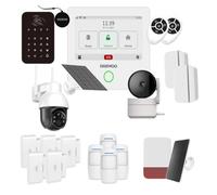 Daewoo Pack Alarme Connectée WiFi/GSM Touch 4,3 Pouces AM503 - Système sans Fil et sans Abonnement, Compatible Animaux, Détecteurs Inclus + Caméra de Surveillance Full HD, Application Mobile Incluse
