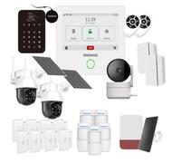 Daewoo Pack Alarme Connectée WiFi/GSM Touch 4,3 Pouces AM505 - Système sans Fil et sans Abonnement, Compatible Animaux, Détecteurs Inclus + Caméra de Surveillance Full HD, Application Mobile Incluse