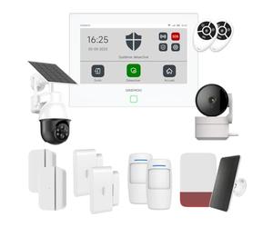 Daewoo Pack Alarme Connectée WiFi/GSM Touch 7 Pouces AM501L - Système sans Fil et sans Abonnement, Compatible Animaux, Détecteurs Inclus + Caméra de Surveillance Full HD, Application Mobile Incluse