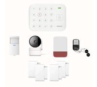 Daewoo Pack Alarme Connectée WiFi Vigilia VIG102 - Système sans Fil et sans Abonnement, Compatible Animaux, Détecteurs et Sirène Inclus + Caméra de Surveillance Full HD, Application Incluse