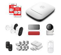 Daewoo - Pack Alarme Maison sans Fil Elite (Defense+) - Centrale PA501Z - Kit Comprenant 15 Accessoires + 2 Caméras autonomes Extérieure & 1 Intérieure - Passerelle Zigbee - WiFi/GSM sans Abonnement