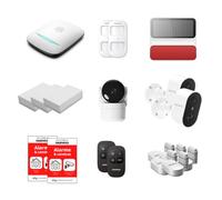 Daewoo Security - Pack Alarme Maison Connectée WiFi & GSM PA554Z - Système Sécurité sans Fil avec 2 Caméras Extérieures, Caméra Intérieure, Sirène Solaire, Détecteurs Zigbee - sans Abonnement