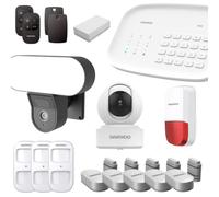 Daewoo Security Pack Alarme SA644 adapté aux Animaux, contrôlable à Distance, détecteurs de Mouvement, contacteurs de Porte et caméras de vidéosurveillance
