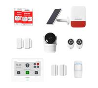 Daewoo Security Smart Protect Essential - Pack Alarme Maison Connectée avec Caméra HD, Sirène Extérieure Solaire et 4 Contacteurs de Porte - Compatible Alexa & Google Home