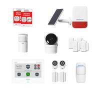 Daewoo Security Smart Protect Plus - Pack Alarme Maison Connectée avec Caméra HD, Sirène Extérieure Solaire et 6 Contacteurs de Porte - Compatible Alexa & Google Home