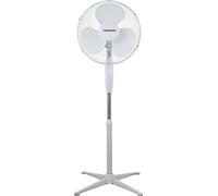 Daewoo Ventilateur sur pied 40 cm blanc Grille métallique inclinable - Hauteur ajustable (max. 125 cm) - Ventilateur sur pied - Ventilateur silencieux - Ventilateur de table silencieux