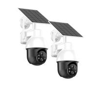 Daewoo W512MWP2 - Pack 2 caméras extérieures solaires autonomes WiFi - Panneau solaire inclus - Vision nocturne couleur