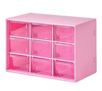 Dafape Mini Tiroirs De Rangement, Petits Bacs D'Organisation à 9 Tiroirs Boîte En Plastique Transparent Empilable pour Bureau Bureau Chambre Cuisine Maquillage Bijoux Pièces Gadgets Plateaux (Rouge)