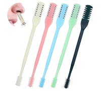 DAFEDE Coupe-poils nasaux, couteau double face pour poils de nez, outil d'épilation de narine à 360°, tondeuse de nez pour homme et femme, avec brosse de nettoyage douce