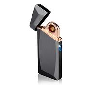 Daffodil EC225 - Briquet Tempête Rechargeable USB - sans Flamme, Métal, Original et Insolite, Homme Femme, Élégant et Design, Sécurité, pour Cigarettes ou Bougies Briquet Tesla Plasma - Noir