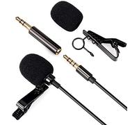 Daffodil MCP100 - Micro Cravate Jack 3.5mm Lavalier Filaire TRS TRRS - pour téléphone, Camera Reflex DSLR, Youtube TikTok Vlog - Microphone Omnidirectionnel kit Qualité pour Enregistrement Voix Noir