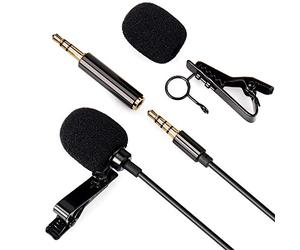 Daffodil MCP100 - Micro Cravate Jack 3.5mm Lavalier Filaire TRS TRRS - pour téléphone, Camera Reflex DSLR, Youtube TikTok Vlog - Microphone Omnidirectionnel kit Qualité pour Enregistrement Voix Noir