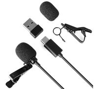 Daffodil MCP150 - Micro Cravate Type C Lavalier Filaire - USB C Omnidirectionnel Dynamique HF Smartphone Ordinateur PC Mac Lapel Youtubeur TikTok Vlog Professionnel Android Discret Adaptateur USB