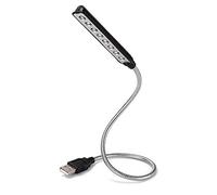 Daffodil ULT05 - Lampe LED USB Flexible Puissante avec 8 DEL/se branche sur le port USB de votre PC ou Mac pour en éclairer le clavier et l'écran - Pas besoin de piles, éclaire arrière TV - Noir