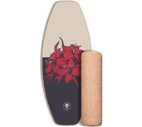 Daffy Boards Allrounder Balance Board Set avec rouleau en liège - Design : Hibiscus