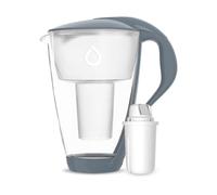 Dafi CRYSTAL Carafe Filtrante en Verre LED 2L, 1 Filtre Classique, Gris - Cartouche à Charbon actif, Réduit le Calcaire et le Chlore, Filtration de l'eau, Carafe Filtre eau - Sans BPA