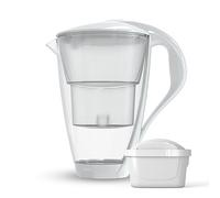 Dafi CRYSTAL Carafe Filtrante en Verre LED, Blanc 2L - Carafe pour Eau, Réduction du Calcaire, du Chlore, Sns BPA, Capteur LED - Contient une Carafe Filtrante + un Filtre à Eau UNIMAX