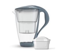 Dafi CRYSTAL Carafe Filtrante en Verre LED, Gris 2L - Carafe pour Eau, Réduction du Calcaire, du Chlore, Sns BPA, Capteur LED - Contient une Carafe Filtrante + un Filtre à Eau UNIMAX