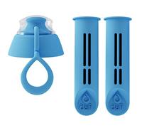 DAFI Lot de 2 filtres + bouchon pour gourde filtrante DAFI Soft, Bleu- Filtres de remplacement sans BPA, Élimine le goût et l'odeur du chlore - Filtres à charbon